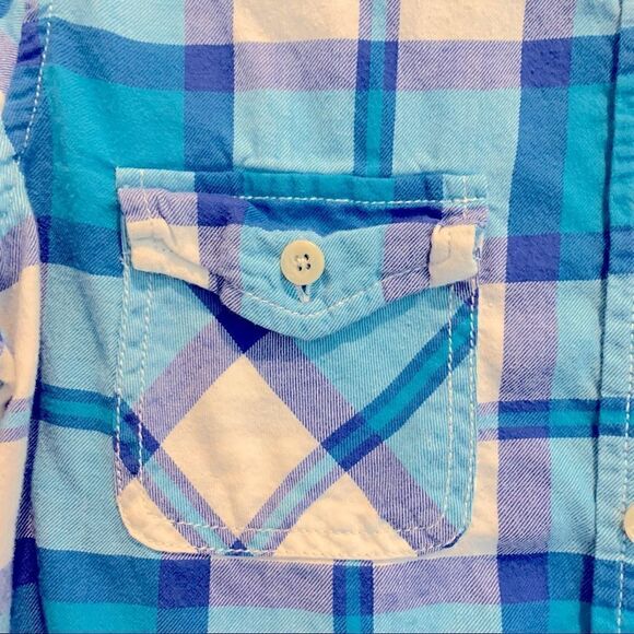 American Eagle Outfitters Blue/White Long Sleeve Button-Down Shirt Size Small S - Picture 5 of 7